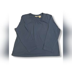 Blair Women's Royal Blue 3/4-Sleeve Gathered Scoop-Neck Stretch Top, Size XLG